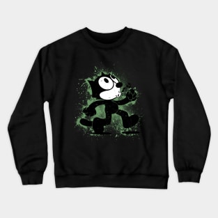 Felix The Cat Walking Spray Paint Crewneck Sweatshirt